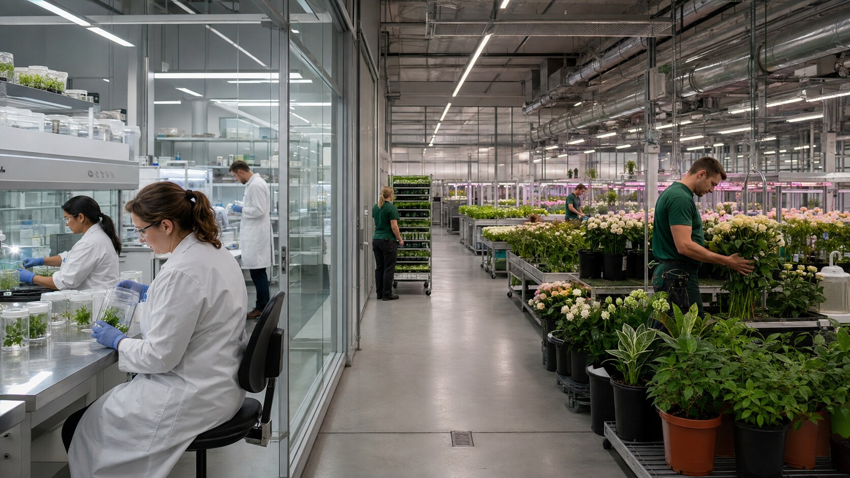 UNITEDFLORA kontrollü ortamda lilyum üretimi ve kalite incelemesi